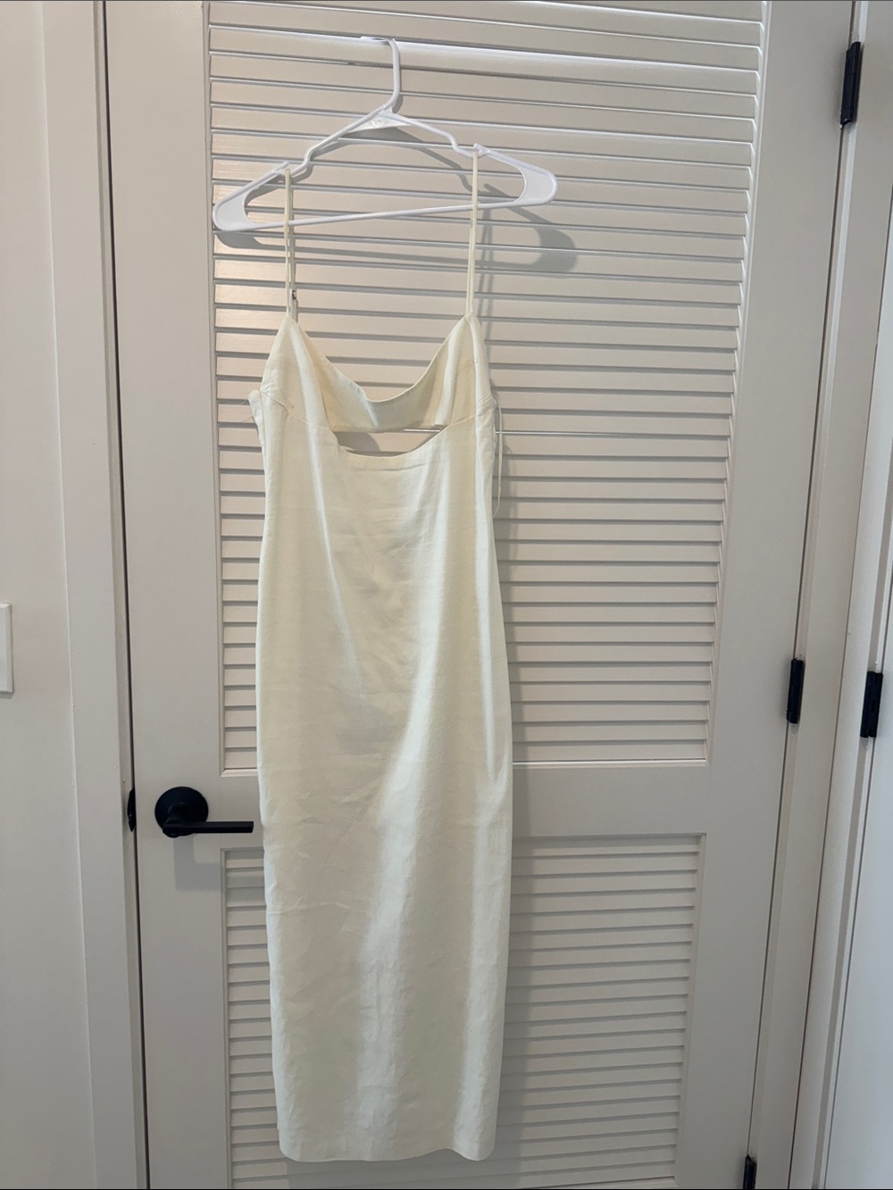 Zara Cream Slip Dress with Spaghetti Straps